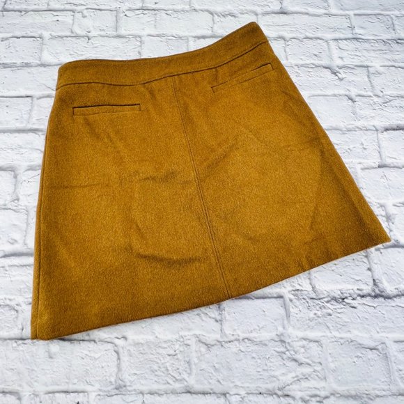 LOFT Dresses & Skirts - NWT Loft Women Camel Tan Wool Blend A-line Mini Skirt Size 8 Hidden Back Zip